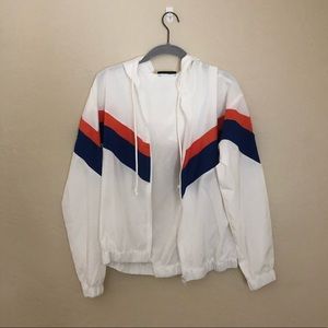 SHEIN Retro blue And Orange Windbreaker Jacket